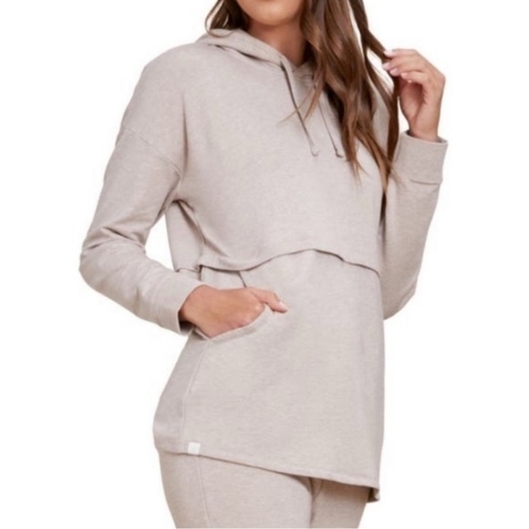 Barefoot Dreams Malibu Fleece Luxe Lounge Anorak Sweatshirt Oatmeal Size Small - Picture 1 of 9